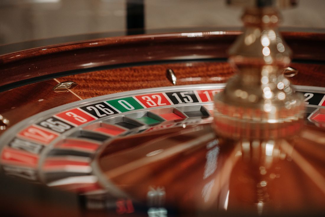 Close view of a roulette wheel