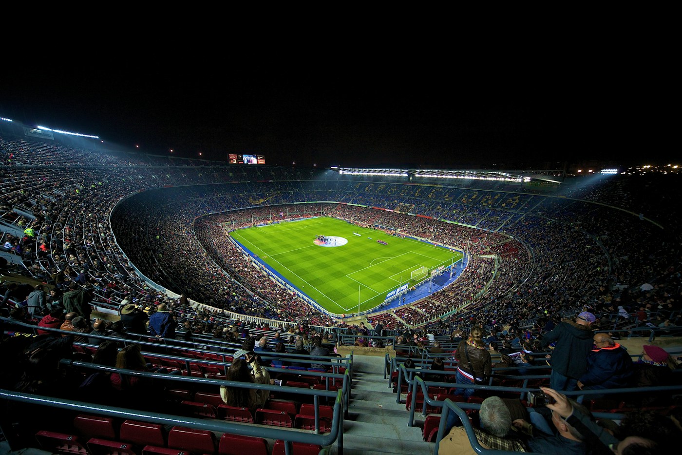 Football stadium under lights